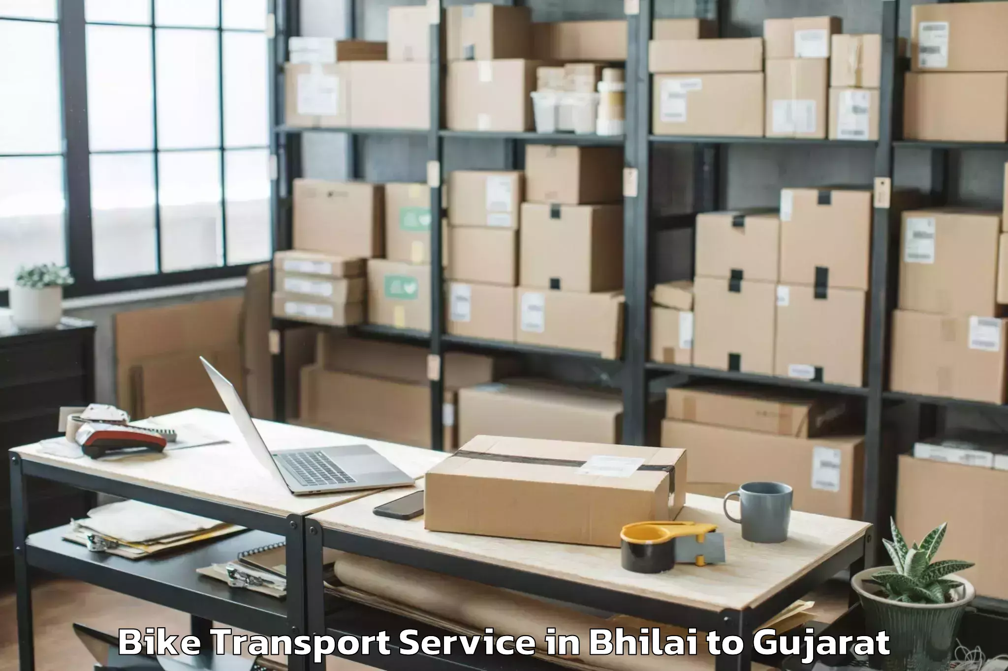 Book Bhilai to Kandla Bike Transport